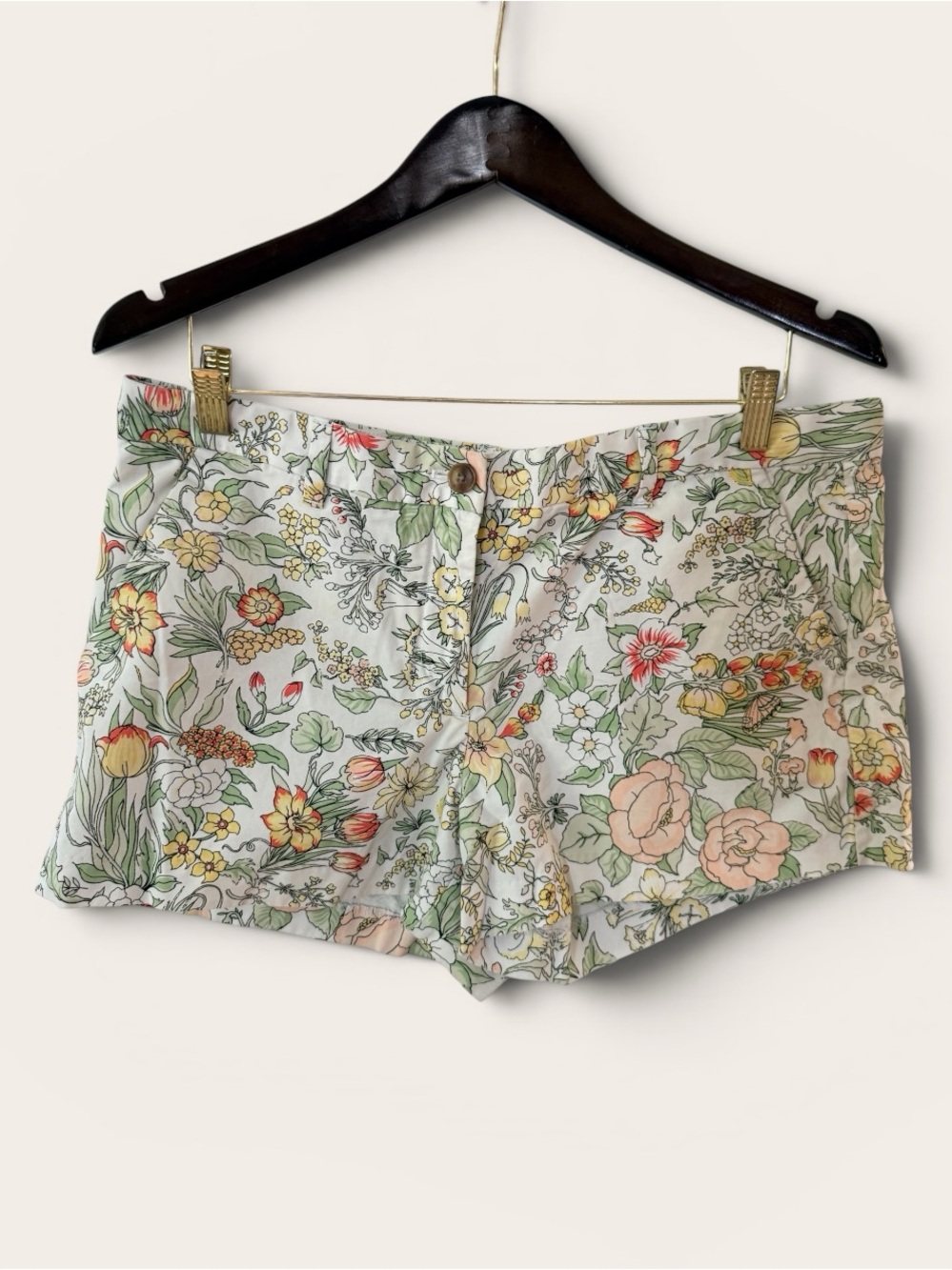 Gap Women Floral Print Shorts Botanical Garden Pastel Multi Color